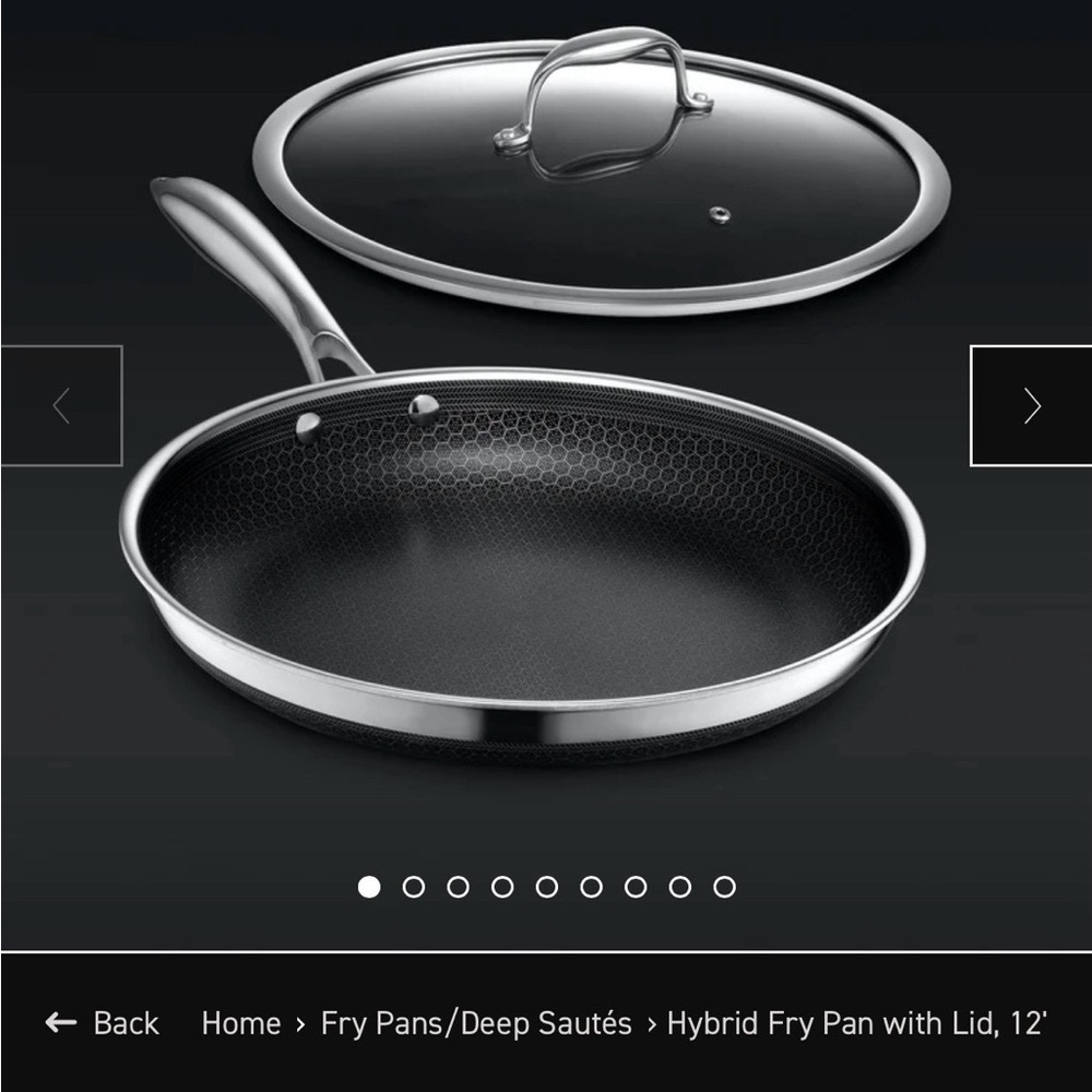 Hexclad Hybrid Nonstick Fry Pan with Lid 12”